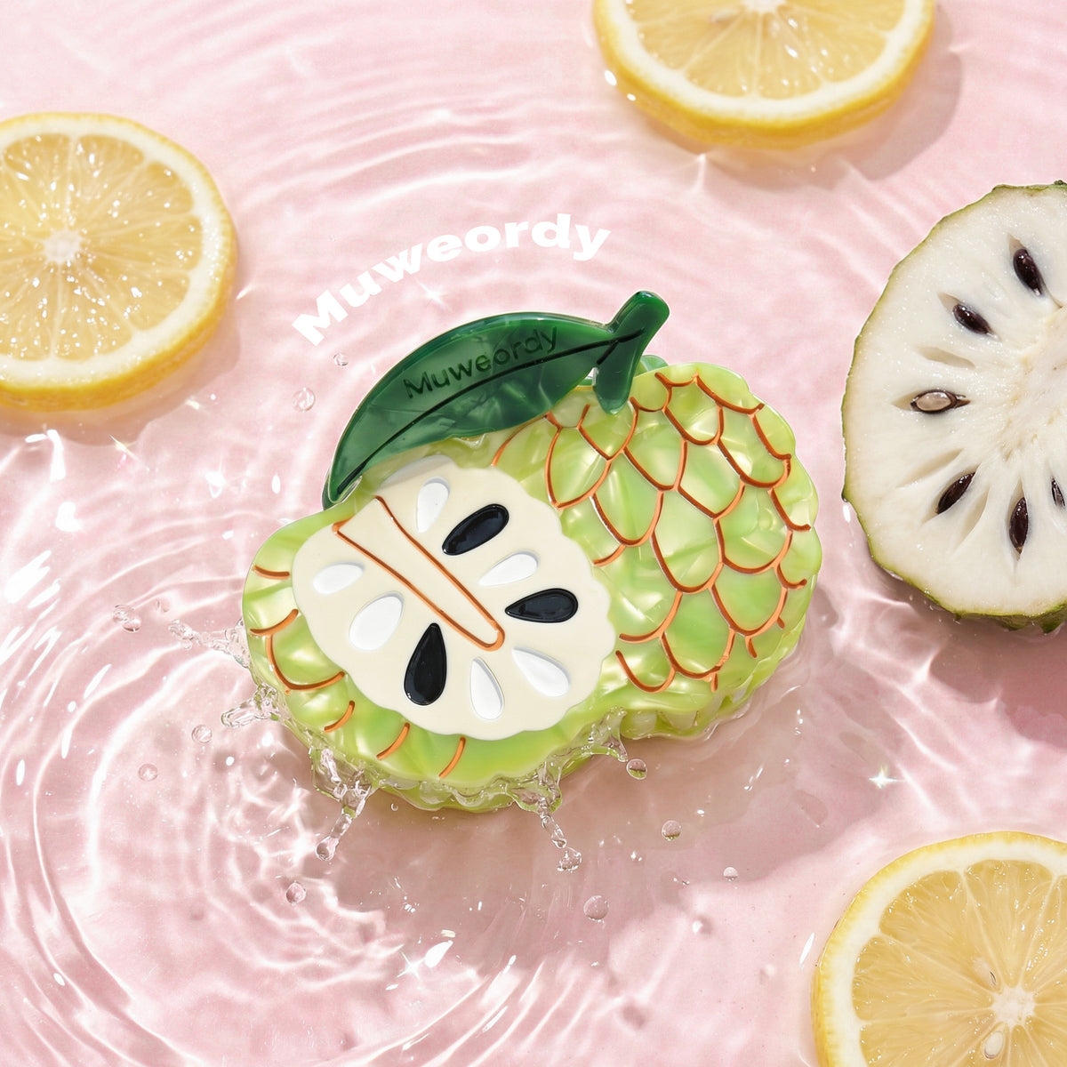 【MOQ 12 PCS】Playful Fruit Acetate Hair Claw – Elegant Shark Clip