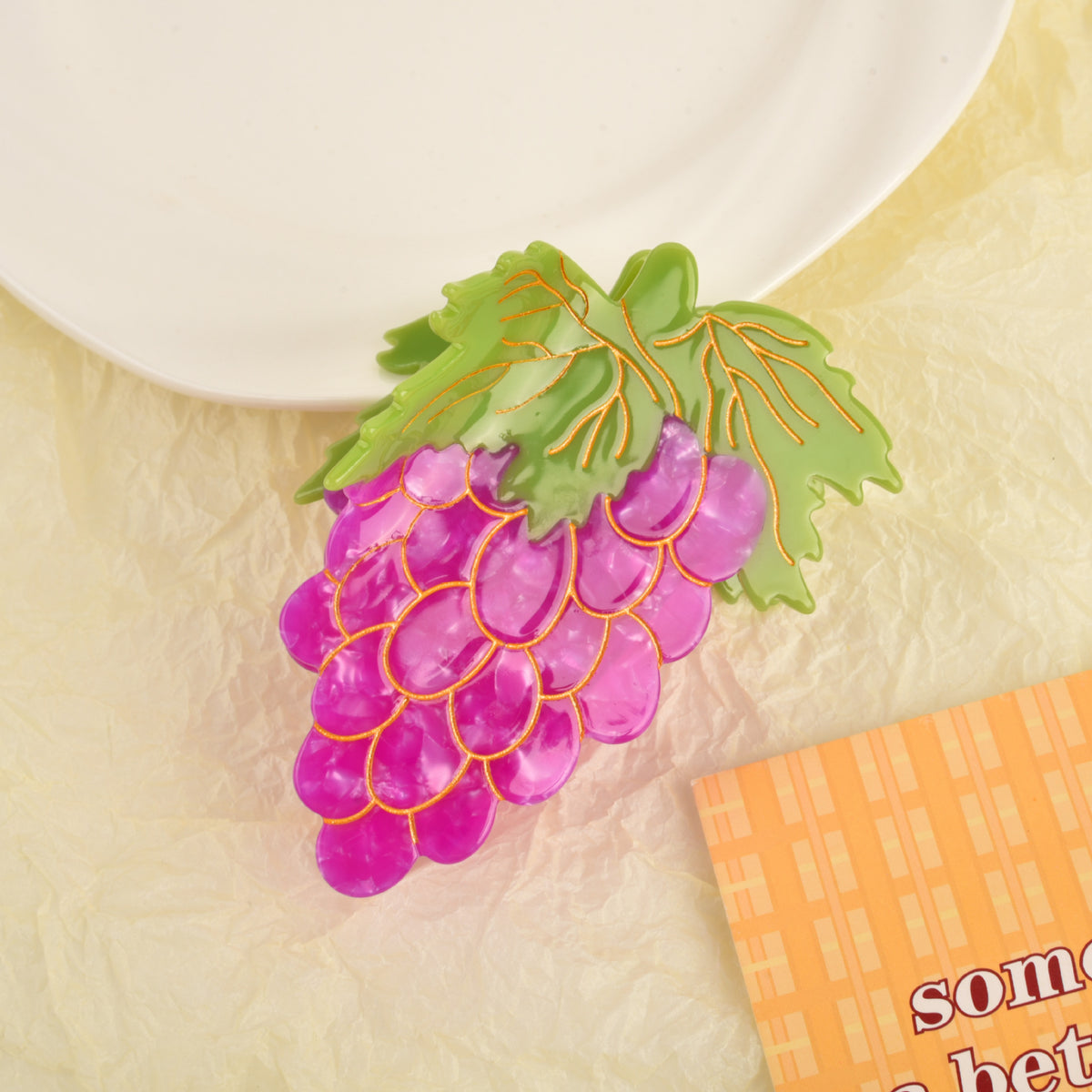 【MOQ 12 PCS】Acetate Fruit Claw Clip