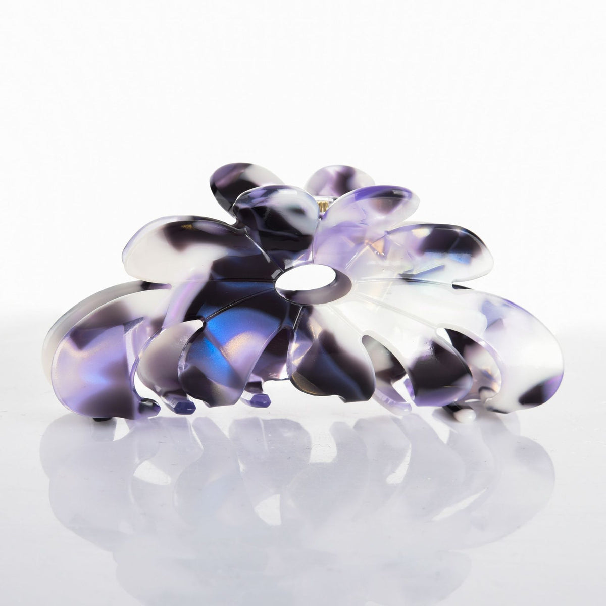 【MOQ 12 PCS】Floral Acetate Hair Claw, Vintage Colorful Shark Clip