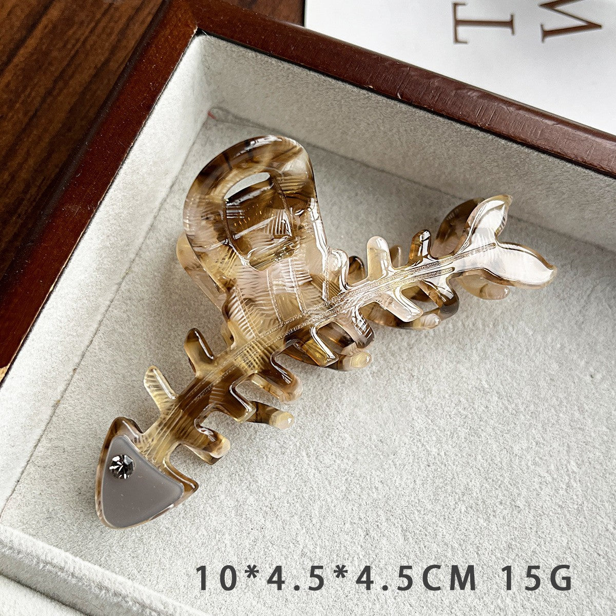 【MOQ 12 PCS】Acetate Fishbone Hair Claw, Large Shark Clip For Thick Hair
