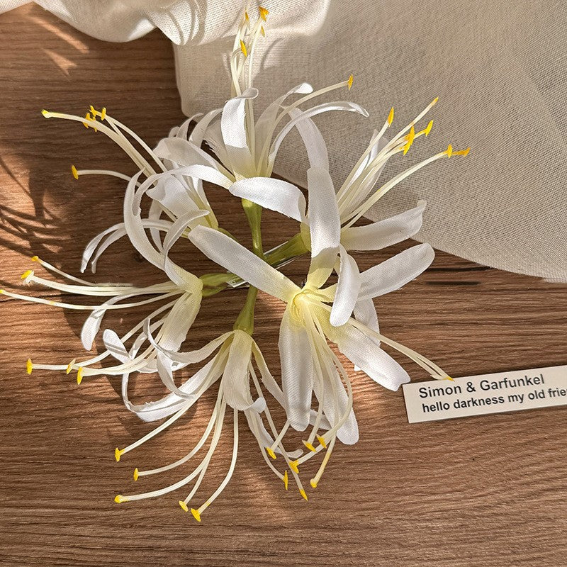 【MOQ 12 PCS】New Chinese Style Lycoris Hair Clip Sweet Forest Side Bang Barrette