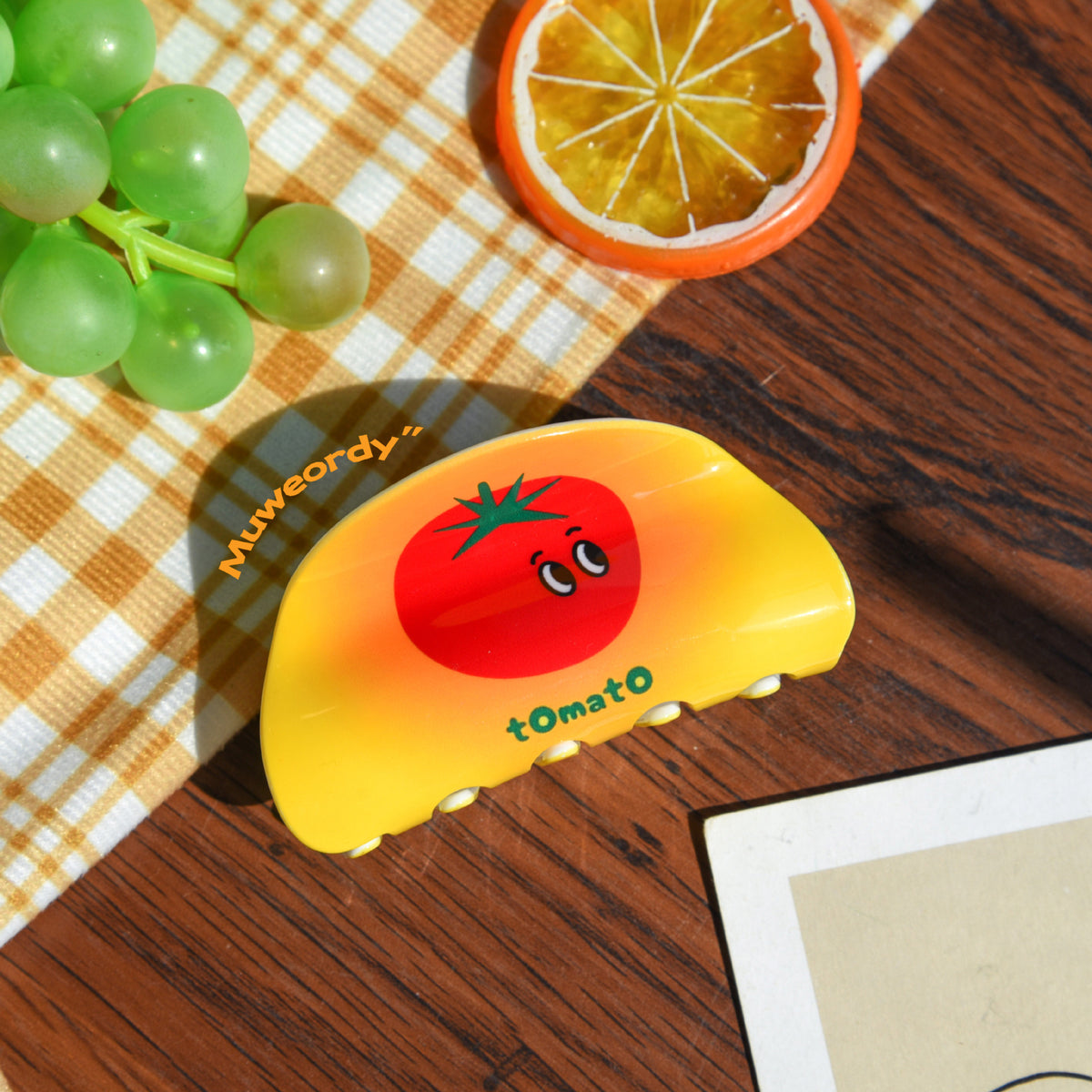 【MOQ 12 PCS】Tomato Fruit Claw Clip, Elegant Shark Clip for Back Head Updo