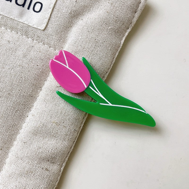 【MOQ 12 PCS】Cartoon Animal Tulip Acetate Hair Clip Bird Duckbill Side Bang Clip