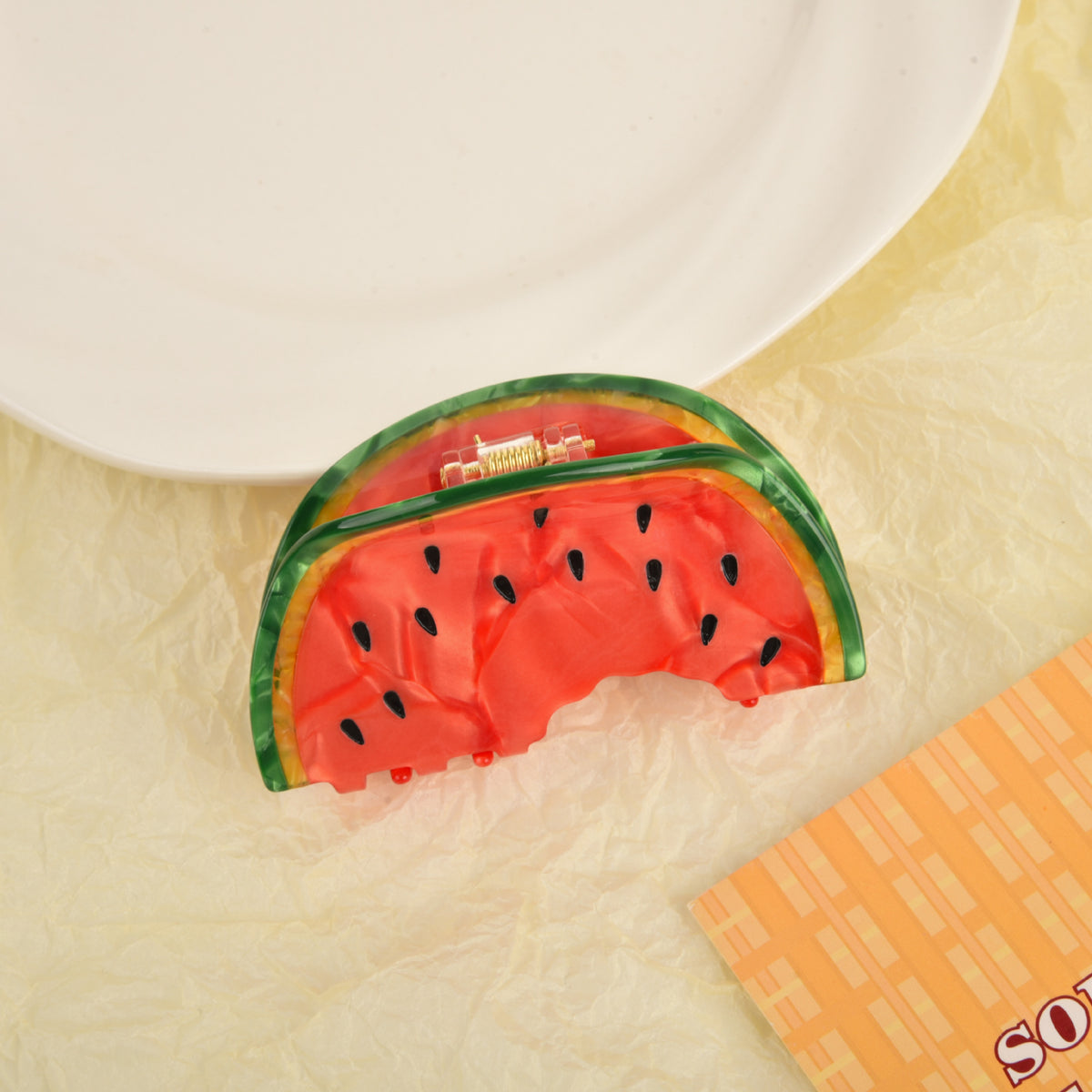【MOQ 12 PCS】Acetate Fruit Claw Clip