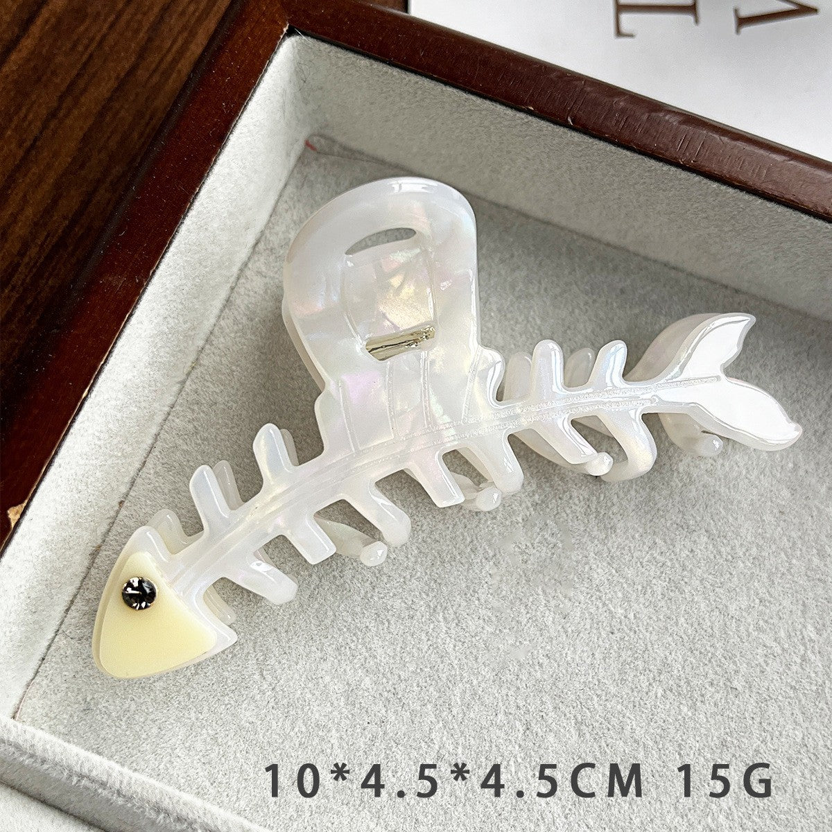 【MOQ 12 PCS】Acetate Fishbone Hair Claw, Large Shark Clip For Thick Hair