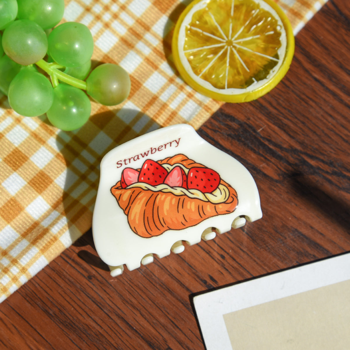 【MOQ 12 PCS】Tomato Fruit Claw Clip, Elegant Shark Clip for Back Head Updo