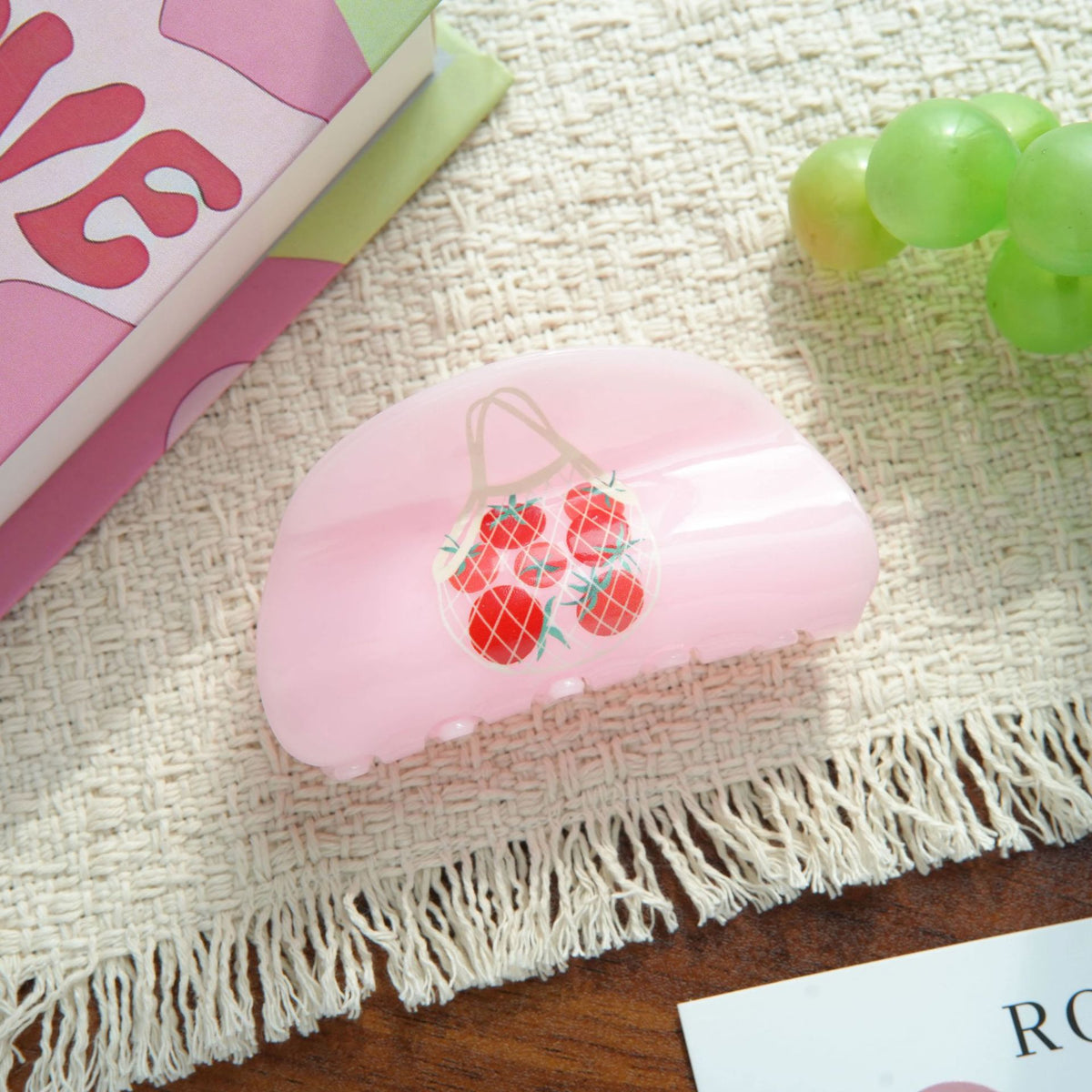【MOQ 12 PCS】Tomato Fruit Claw Clip, Elegant Shark Clip for Back Head Updo