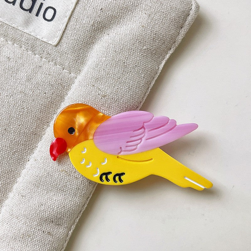 【MOQ 12 PCS】Cartoon Animal Tulip Acetate Hair Clip Bird Duckbill Side Bang Clip