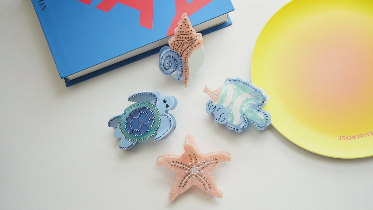 【MOQ 12 PCS】Ocean Turtle Acetate Hair Claw
