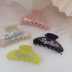 【MOQ 12 PCS】Acetate Rhinestone Letter Claw Clip
