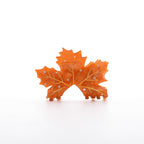 【MOQ 12 PCS】Rhinestone Maple Leaf Acetate Hair Claw, Gift Box